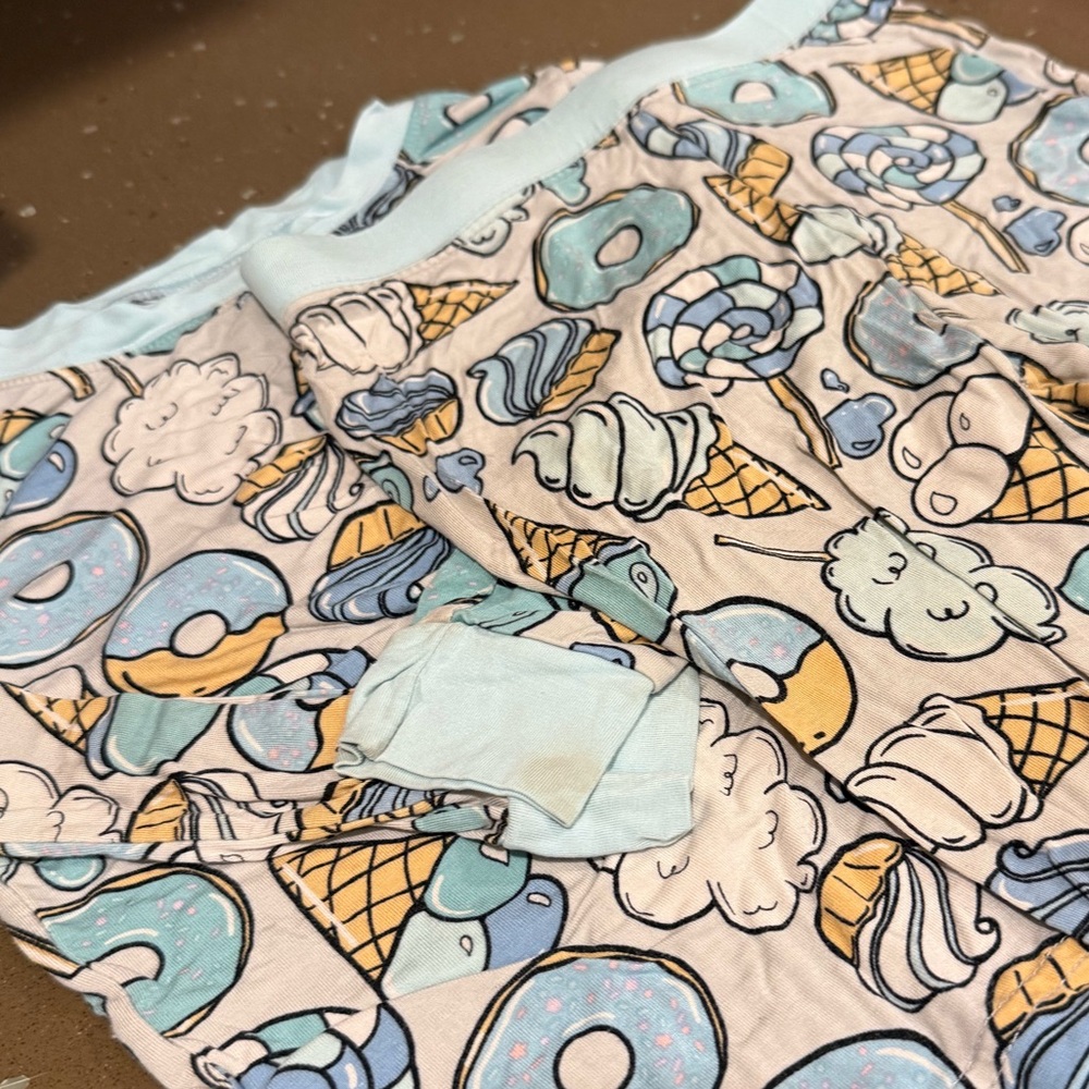 Little Sleepies Blue and Cream Donut & Ice Cream Leggings